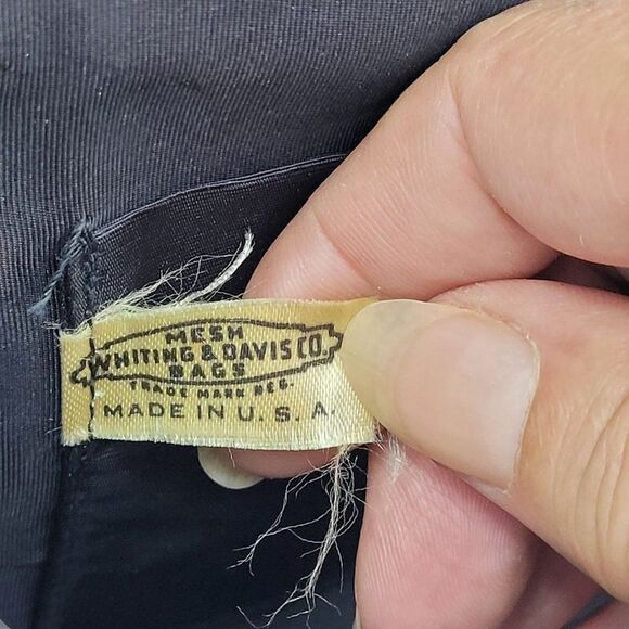 Vintage Whiting & Davis Crossbody Bag Metal Mesh Frame Clasp Silver Metallic - Picture 4 of 13